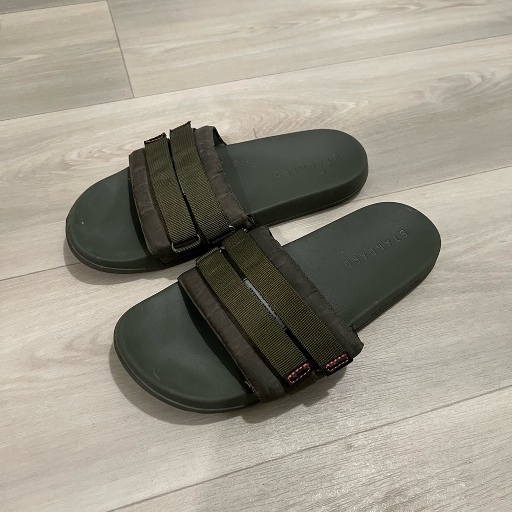 STAUD Dark Green Men's Slide Sandals